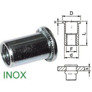 514V - INSERTI FILETTATI IN ACCIAIO INOX - Prod. SCU